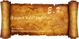 Egyed Kálmán névjegykártya